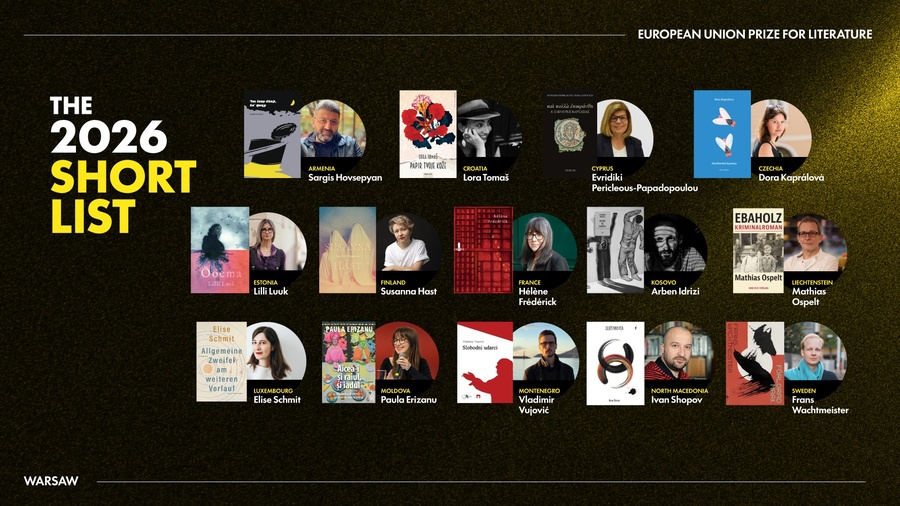 Banner com os finalistas do European Union Prize for Literature 2026 | &copy; FEP