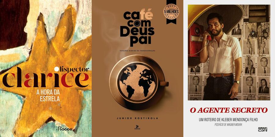 Livros de Clarice Lispector e Junior Rostirola lideraram as vendas de autores nacionais em 2025; em dezembro, 'O agente secreto' entrou na lista | &copy; Divulgação