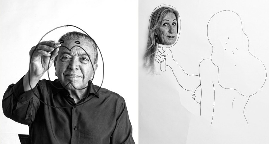 Maurício de Sousa e Laerte &copy; Paulo Vitale