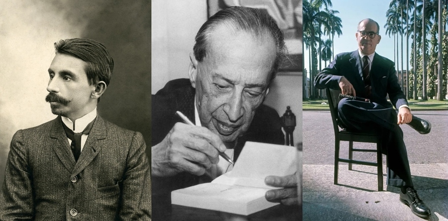 Euclides da Cunha, Manuel Bandeira e João Guimarães Rosa © Acervos Euclides da Cunha, Manuel Bandeira e João Guimarães Rosa © Acervos