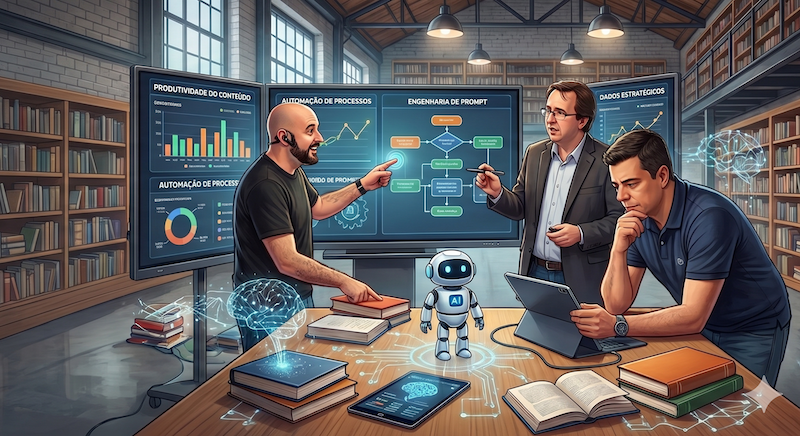 Objetivo do evento é compartilhar informações e técnicas de IA aplicadas para o mercado editorial | © Bookinfo Objetivo do evento é compartilhar informações e técnicas de IA aplicadas para o mercado editorial | © Bookinfo