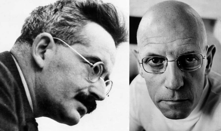 Walter Benjamin e Michel Foucault © Divulgação Walter Benjamin e Michel Foucault © Divulgação